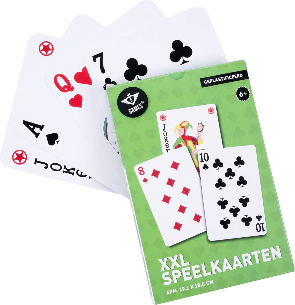 Longfield - Longfield Xxl speelkaarten 121 x 185 cm – geplastificeerd papieren kaartspel (54 kaarten) – extra groot kaartspel voor gezelschapsspellen & familiespel – engelhart