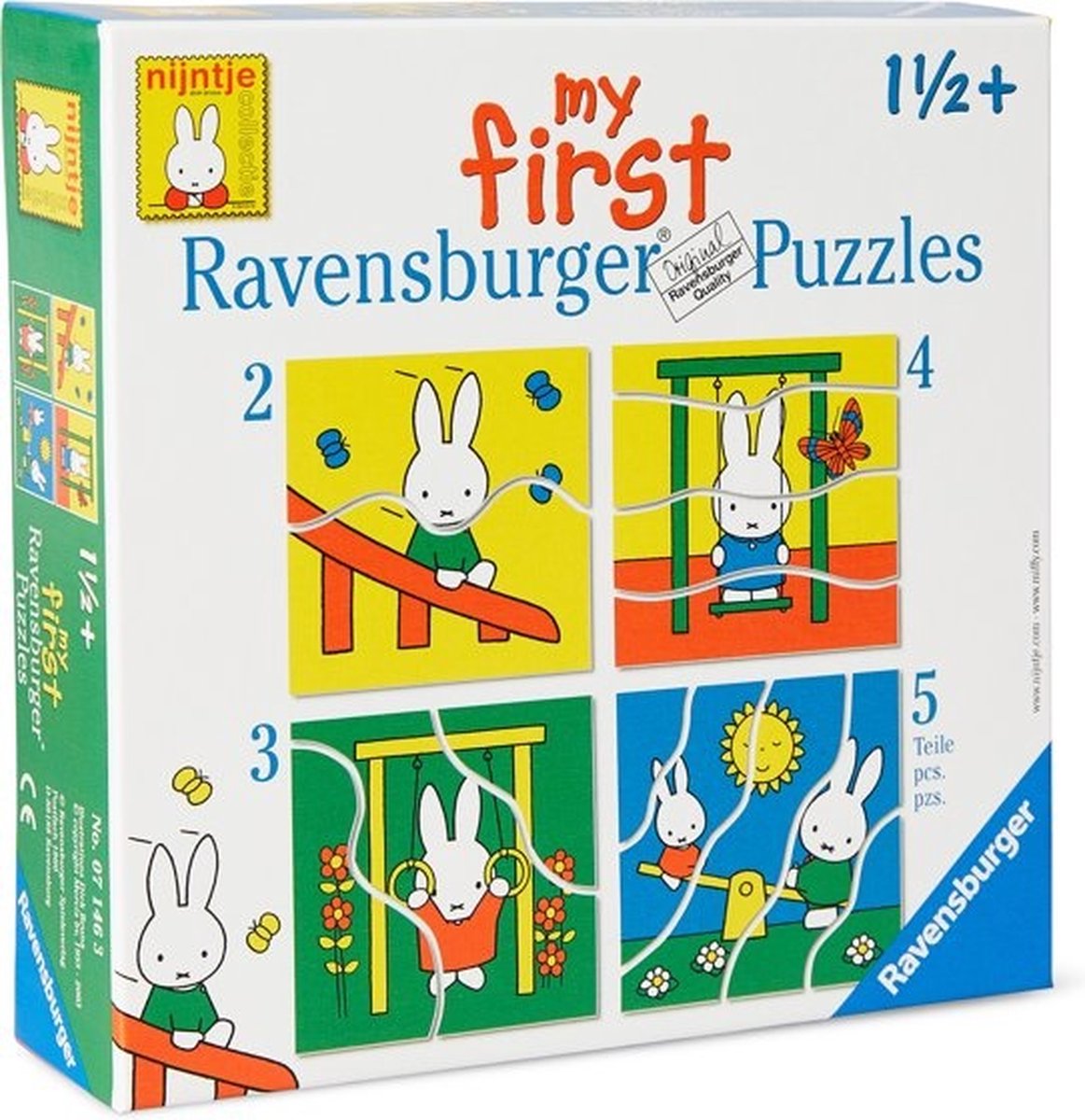 Ravensburger - nijntje my first puzzels -2+3+4+5 stukjes - kinderpuzzel