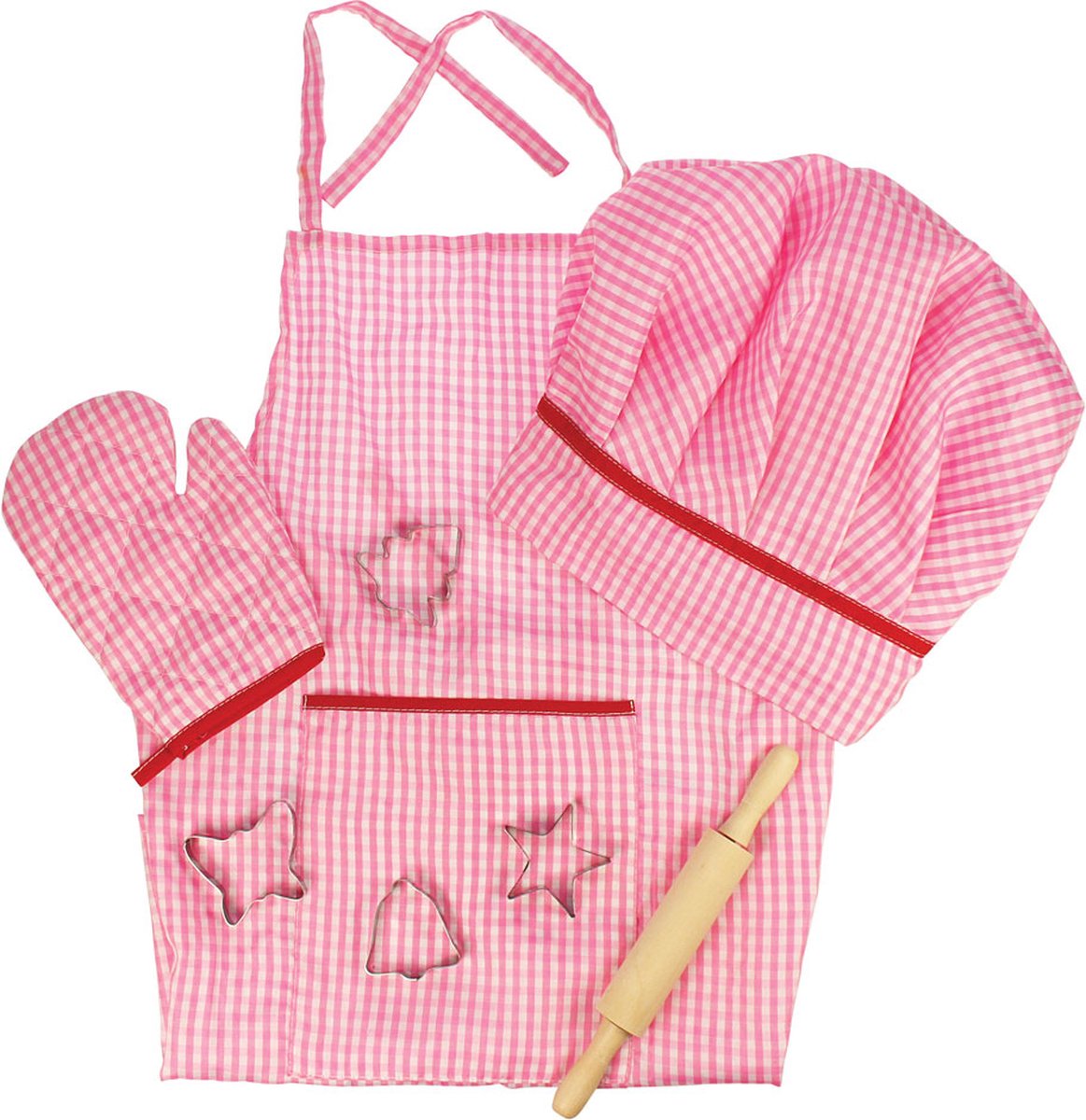 Bigjigs toys - kokskleding voor kinderen 'roze' m
