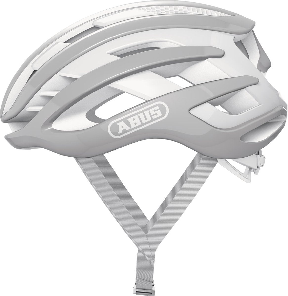 ABUS - ABUS Fietshelm airbreaker pure grey m - 52-58 cm - grijs - geschikt voor gebruik op racefietsen - gravelbikes - 210 g