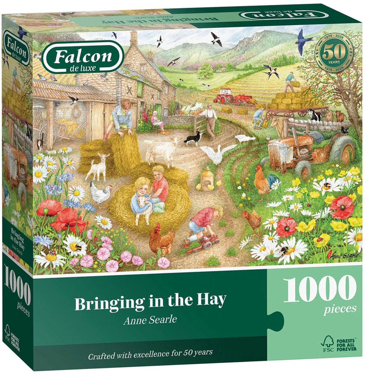 Falcon - puzzel - bringing in the hay 1000 stukjes - educatief speelgoed.