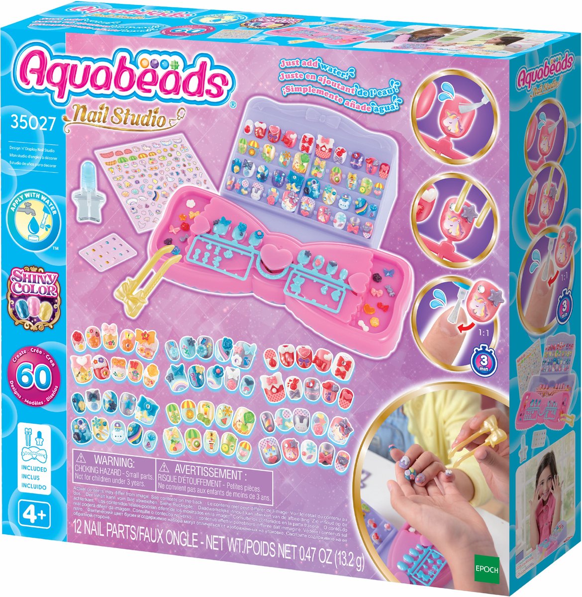 Aquabeads - Aquabeads veelkleurige nagelset voor kinderen- complete nagelstudio inclusief 60 nagels