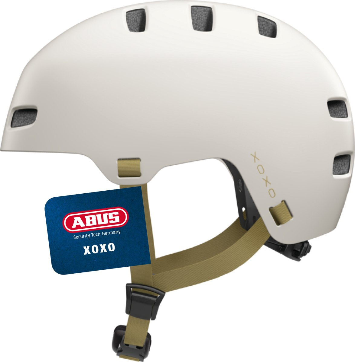 ABUS - ABUS Fietshelm xoxo – stadshelm in skater-look – helm voor skateboard fiets step – met geoptimaliseerde kinbescherming – voor jongeren en volwassenen – maat s taupe