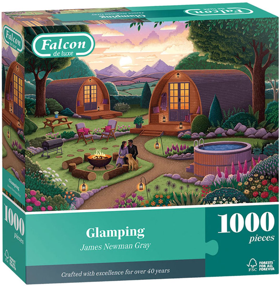 Falcon - legpuzzel glamping 1000 stukjes landschap volwassenen.