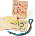 Bigjigs houten rijgpuzzel op nummer - constructie, 8dlg.