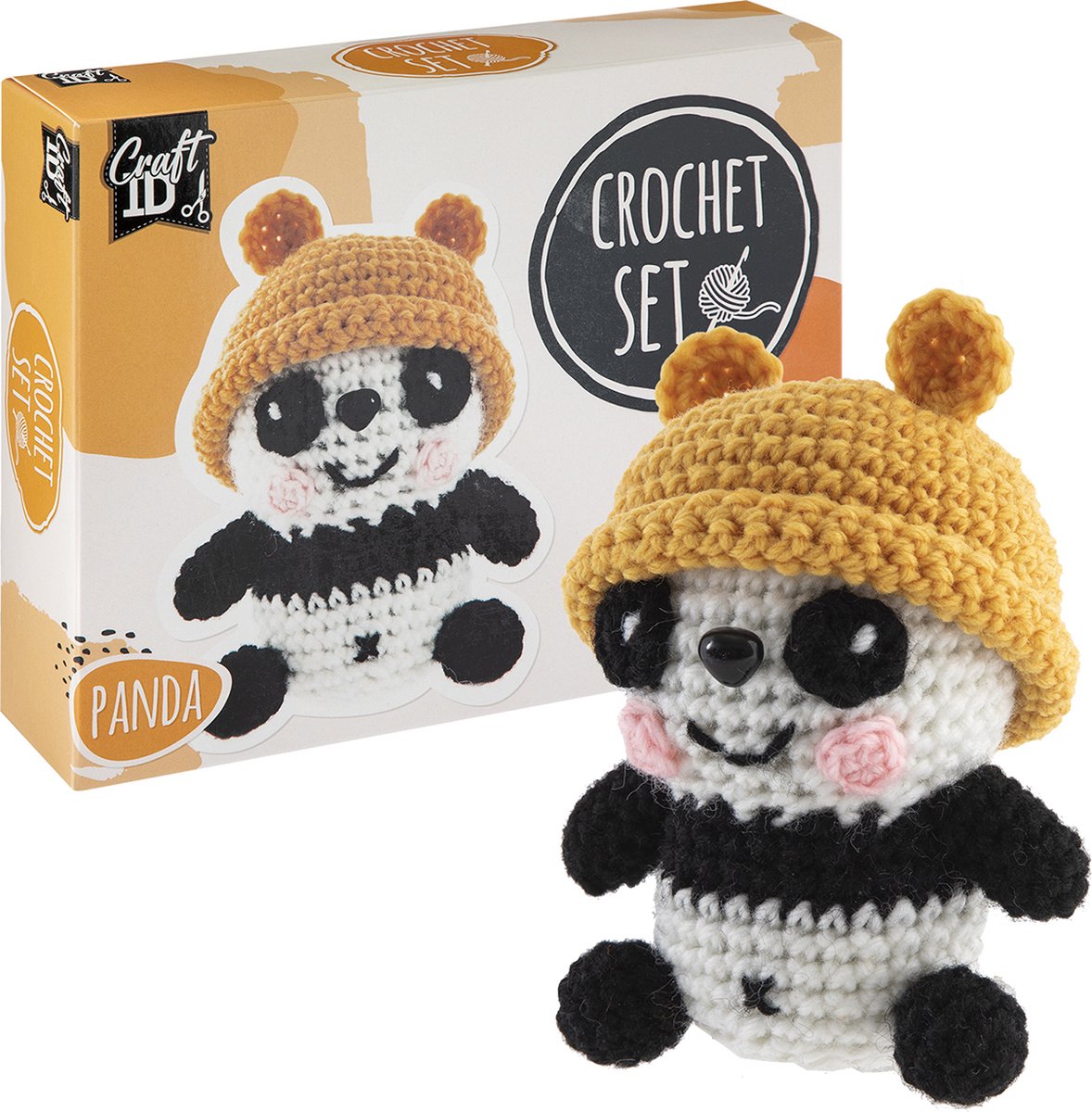 Craft ID - Craft ID Haakpakket panda met mutsje