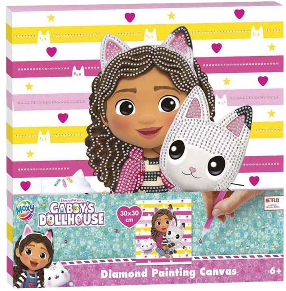 Creative Craft Group - Creative Craft Group Gabby's poppenhuis - diamond painting canvas - 30x30 cm