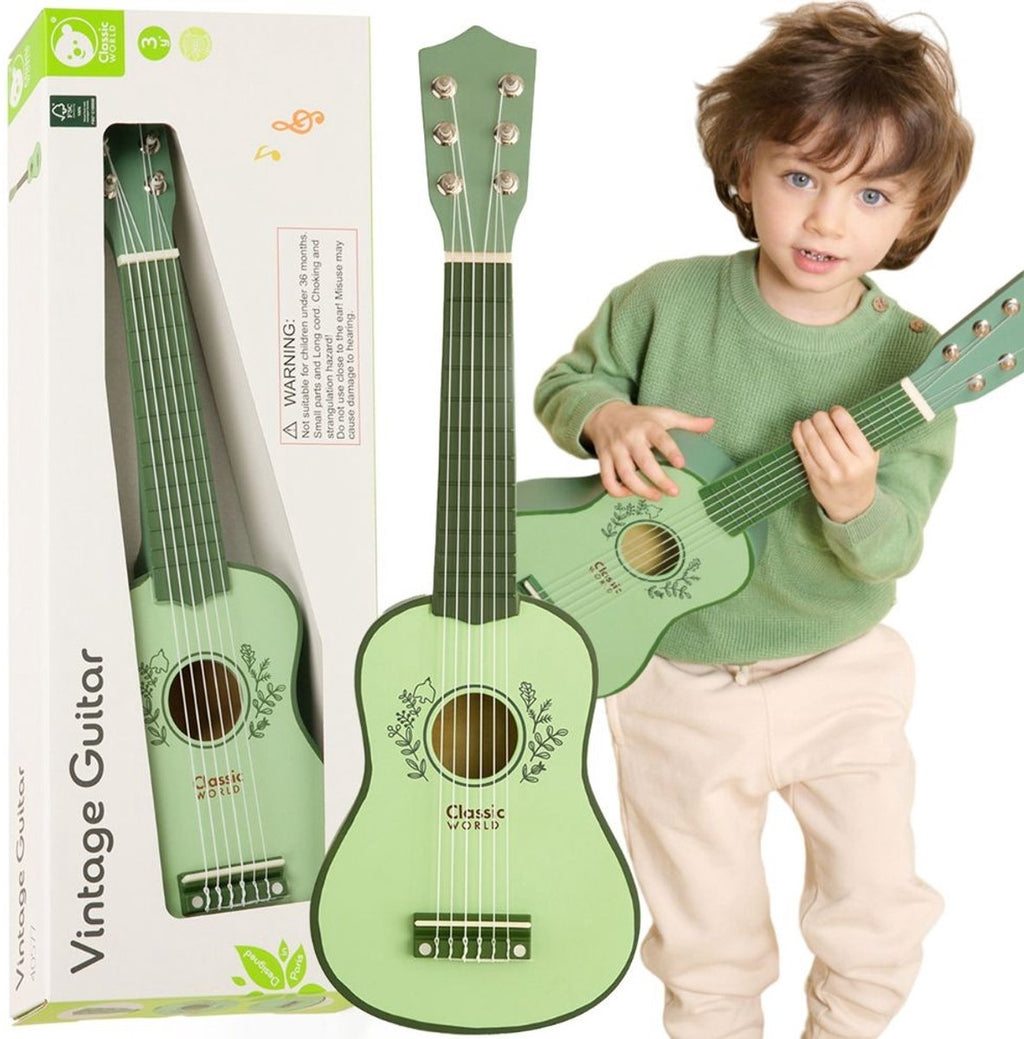 Classic world klassieke wereld houten gitaar voor kinderen vintage muziekinstrument 3+ - uni