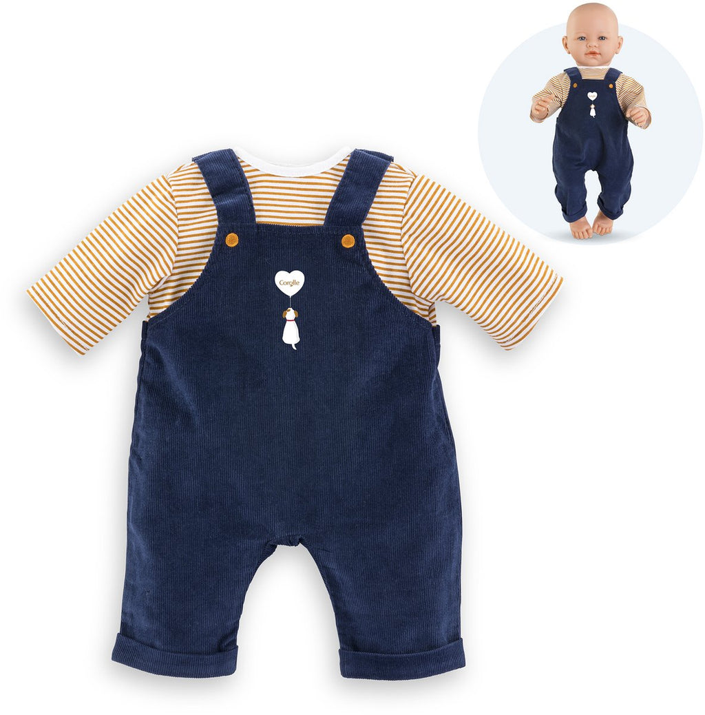 Corolle - t-shirt en marineblauw overall voor babypop 42cm