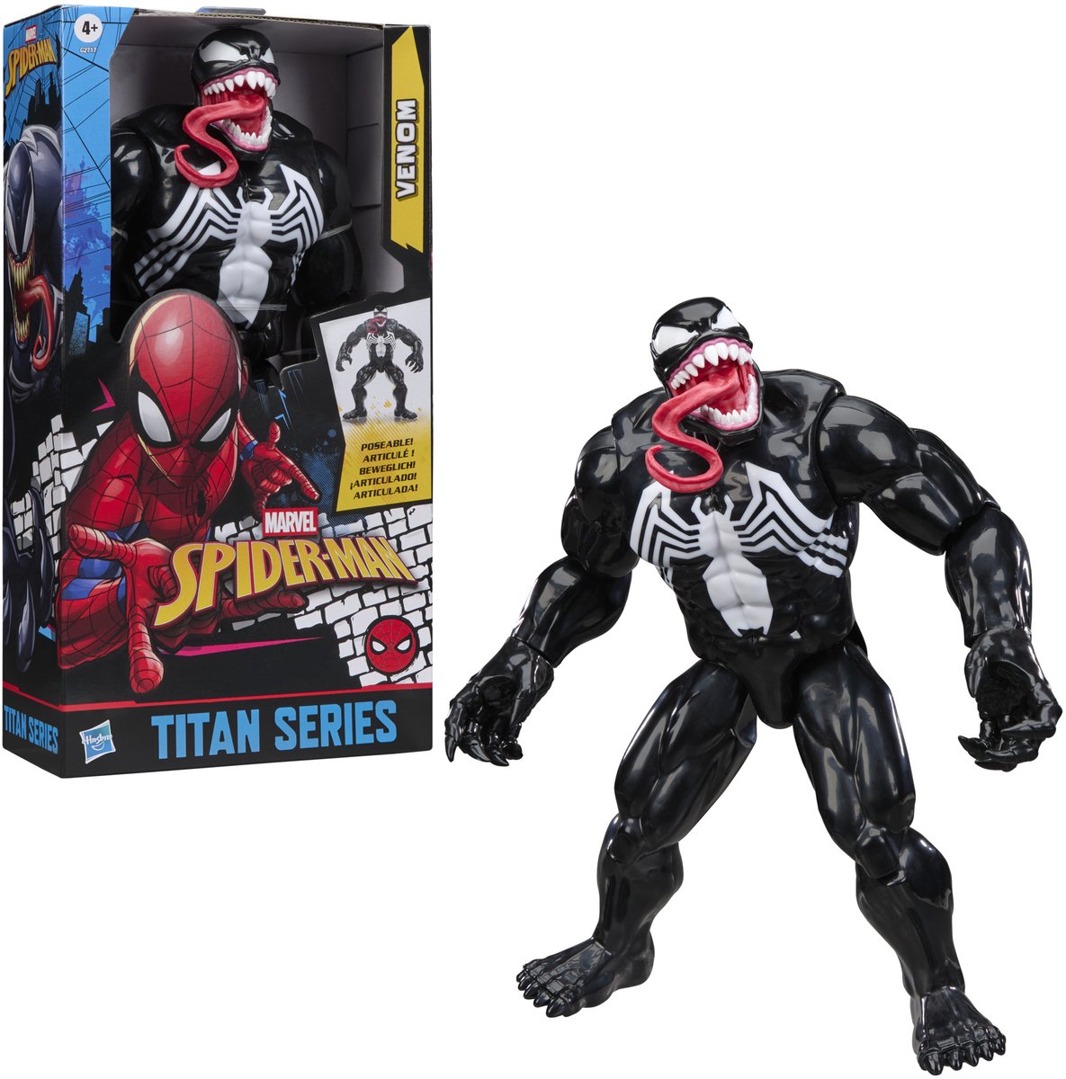 Hasbro marvel spider-man titan series venom speelfiguur