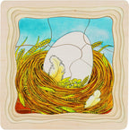Goki houten lagenpuzzel - kip