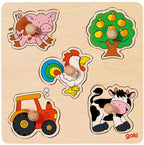 Goki houten noppenpuzzel boerderij