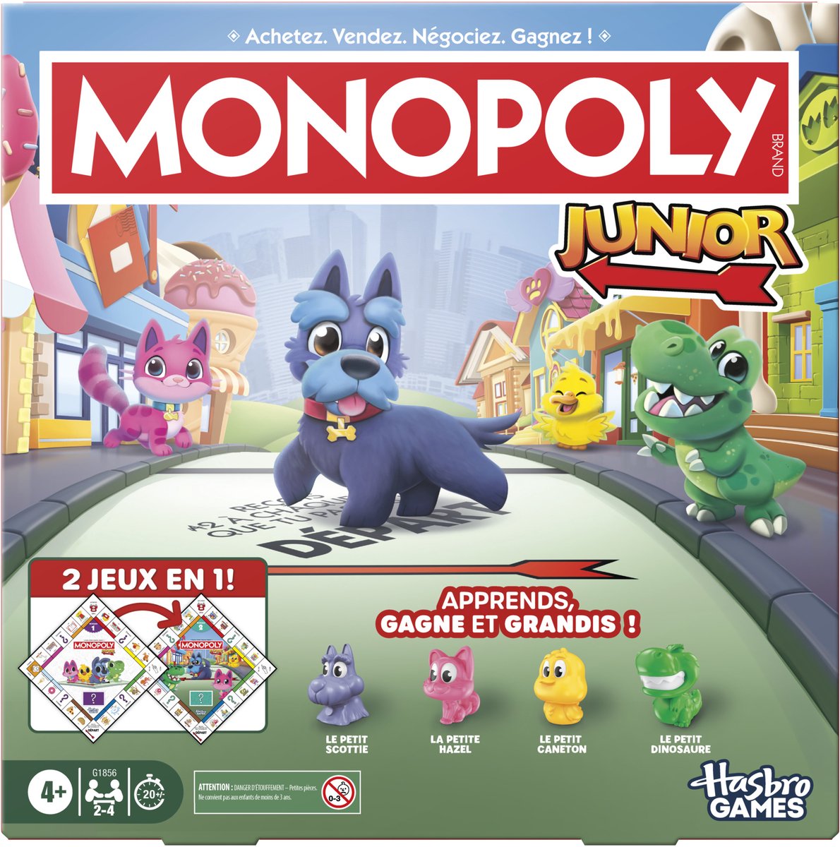 Monopoly - Monopoly junior-bordspel - 2 spellen in 1 - fransie editie