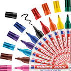 Edding 3000 permanent marker - 10 kleuren - 10 stiften - ronde punt 1,5-3 mm - water en wrijfvast - voor karton, kunststof, hout, metaal, etc. - alcohol markers voor volwassenen