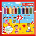 STABILO - STABILO trio thick - driekantig kleurpotloden met extra dikke kern 42 mm - etui met 24 kleuren