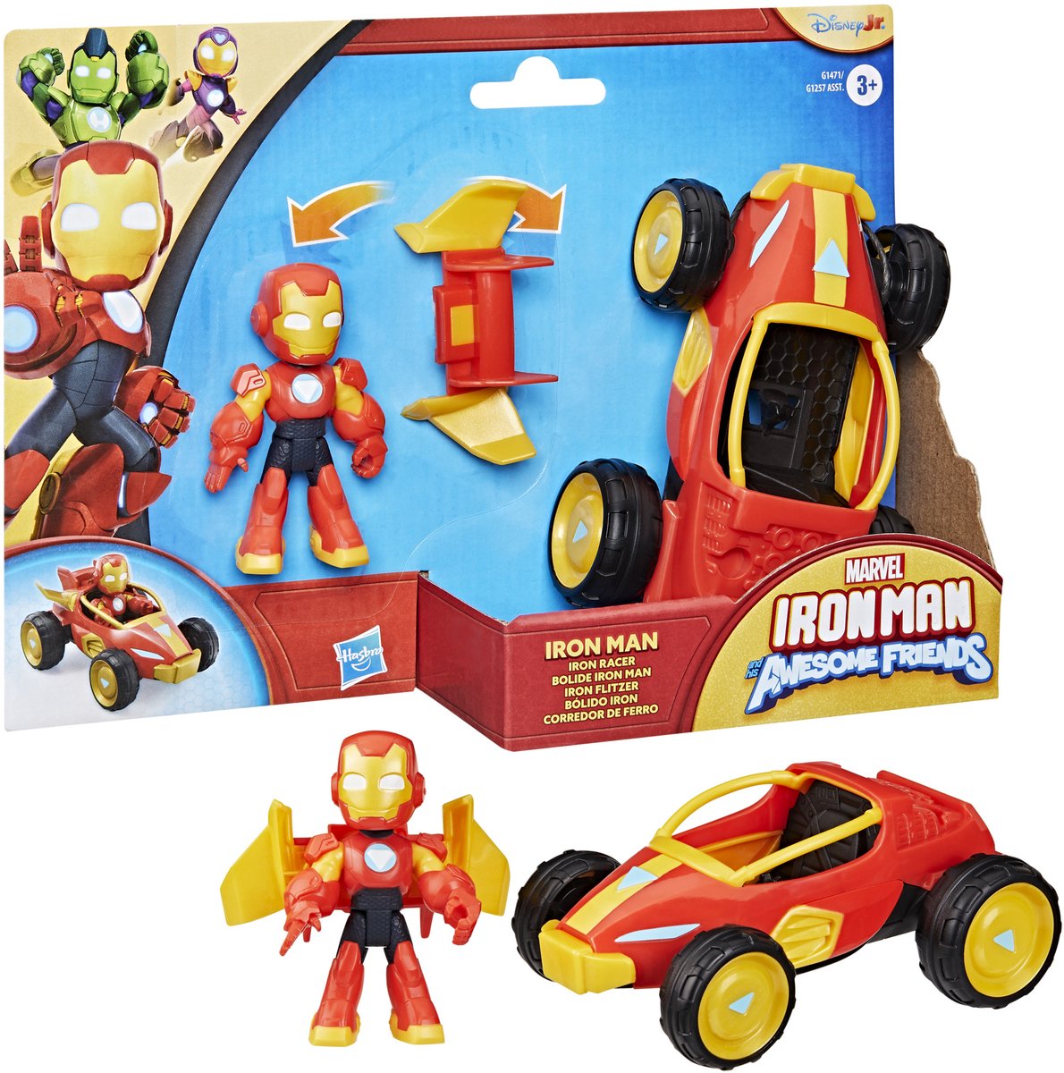 Hasbro - Hasbro Marvel iron man and his awesome friends iron man racer speelfiguur