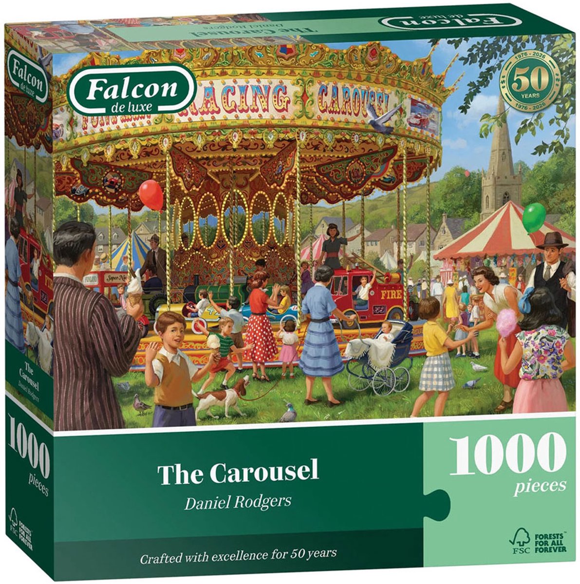 Falcon - puzzel - legpuzzel 1000 stukjes - the carousel - multicolor.
