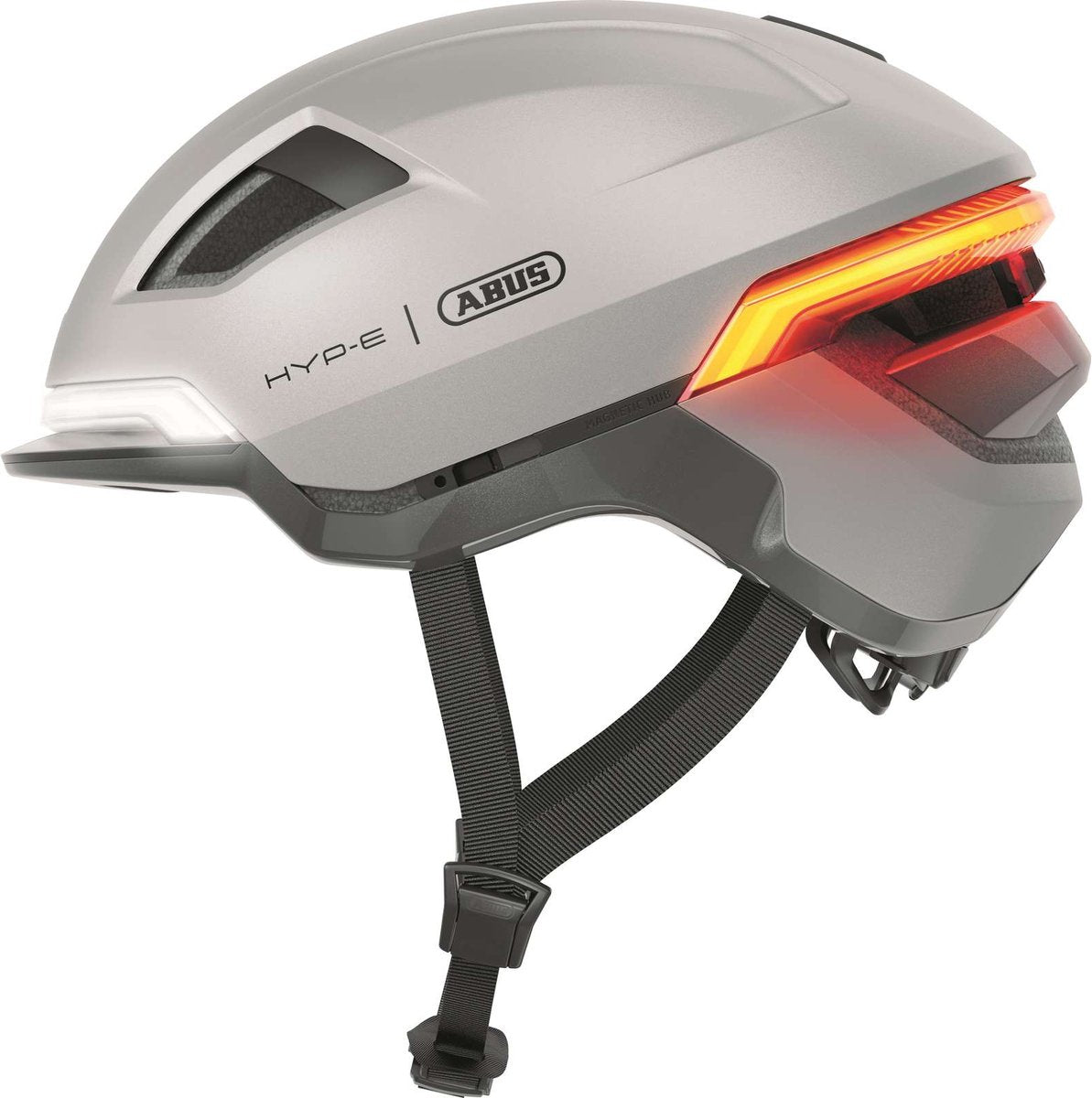 ABUS - ABUS Fietshelm hyp-e gleam silver m - 54-58 cm - zilver - geschikt voor gebruik op speed pedelecs - elektrische fietsen - snorfietsen - nta-8776 580 g