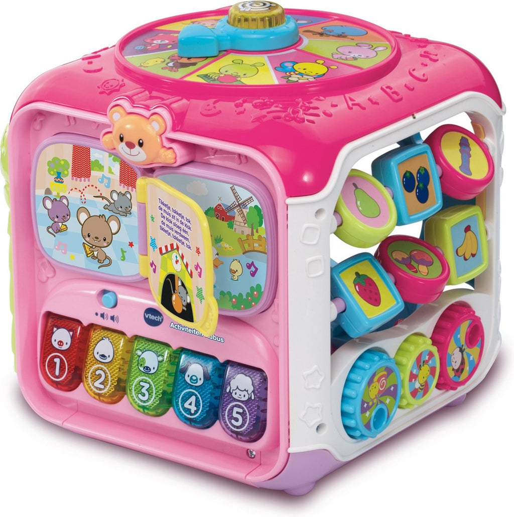 VTech - baby activiteiten kubus - educatief babyspeelgoed - dieren cijfers en kleuren - cadeau - van 9 tot 36 maanden - roze