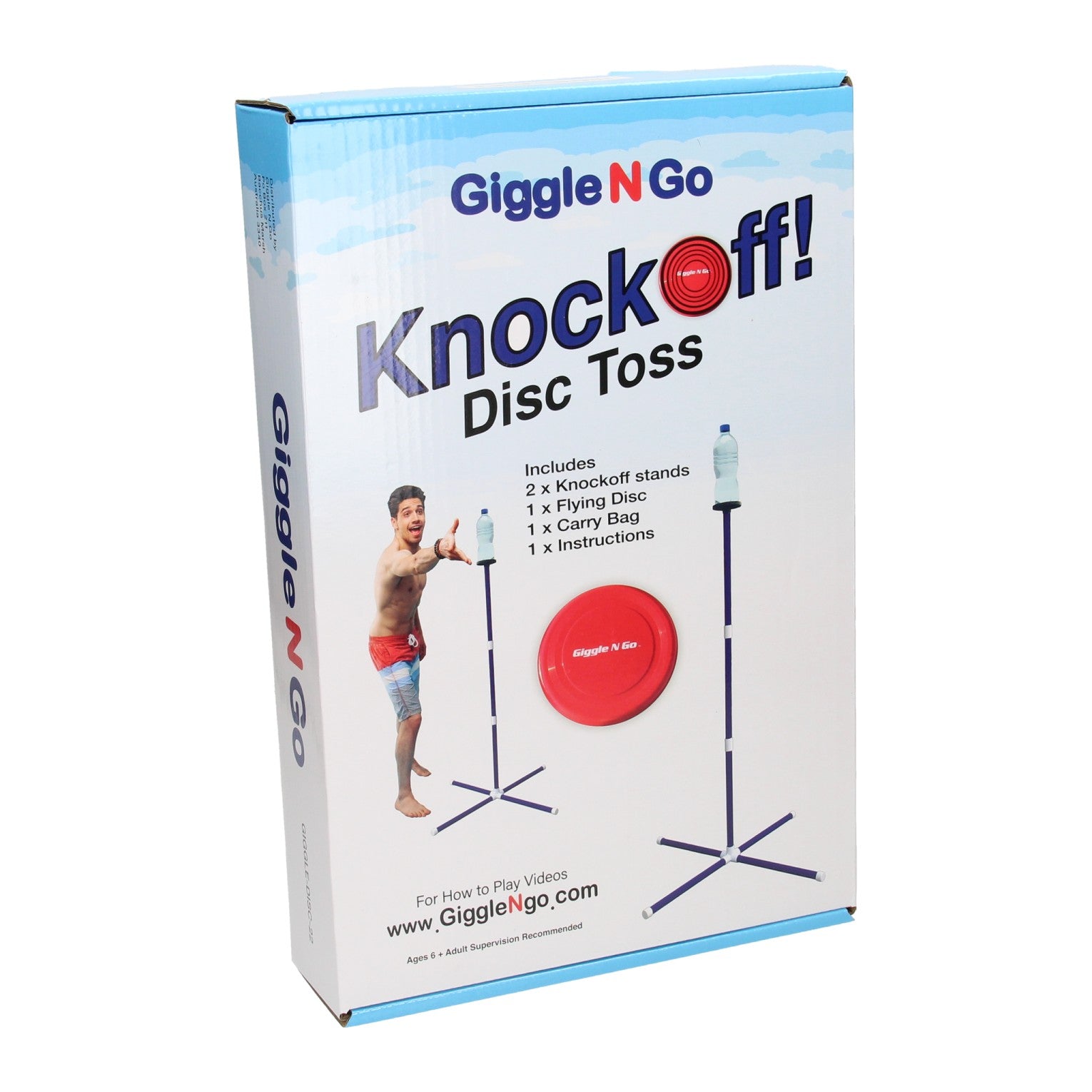 Giggle n go knock off frisbee spel 129 cm | 10 stuks