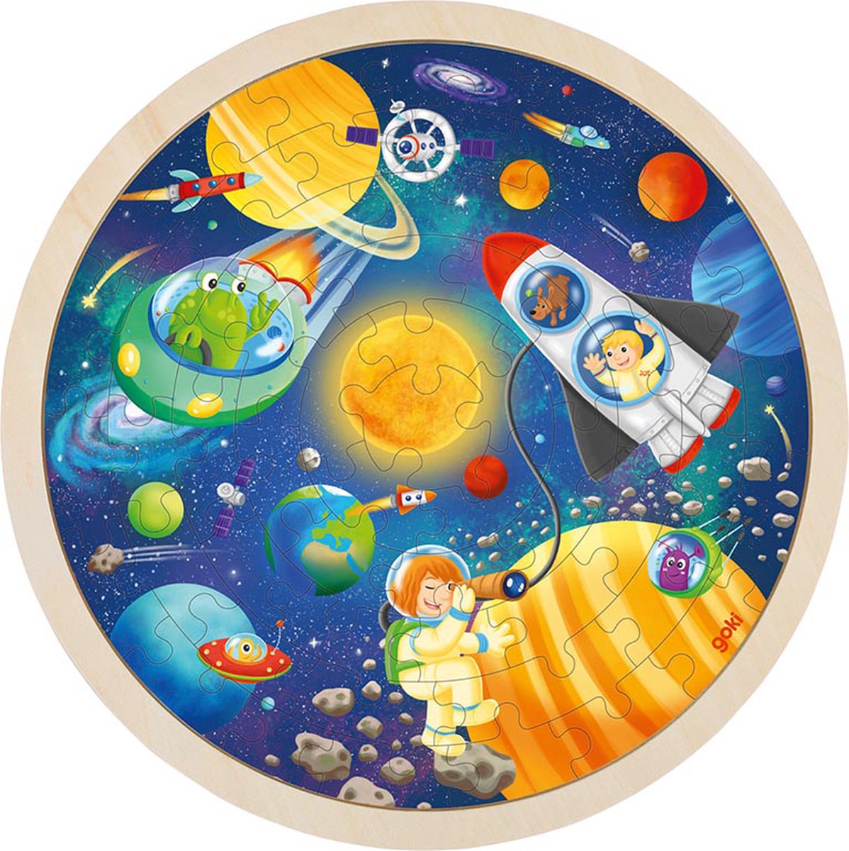 Goki houten legpuzzel rond ruimtevaart, 57st.