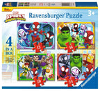 Ravensburger - spidey and his amazing friends 4in1box puzzel - 12+16+20+24 stukjes - kinderpuzzel