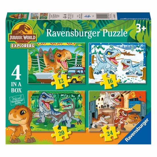Ravensburger - legpuzzel jurassic world explorers - 4 puzzels