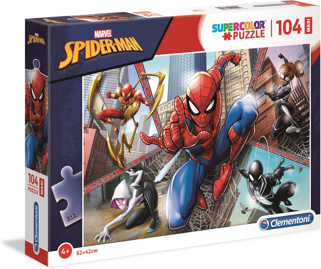 Clementoni - puzzel - 104 stukjes - spider-man - maxi kinderpuzzel - vanaf 4 jaar