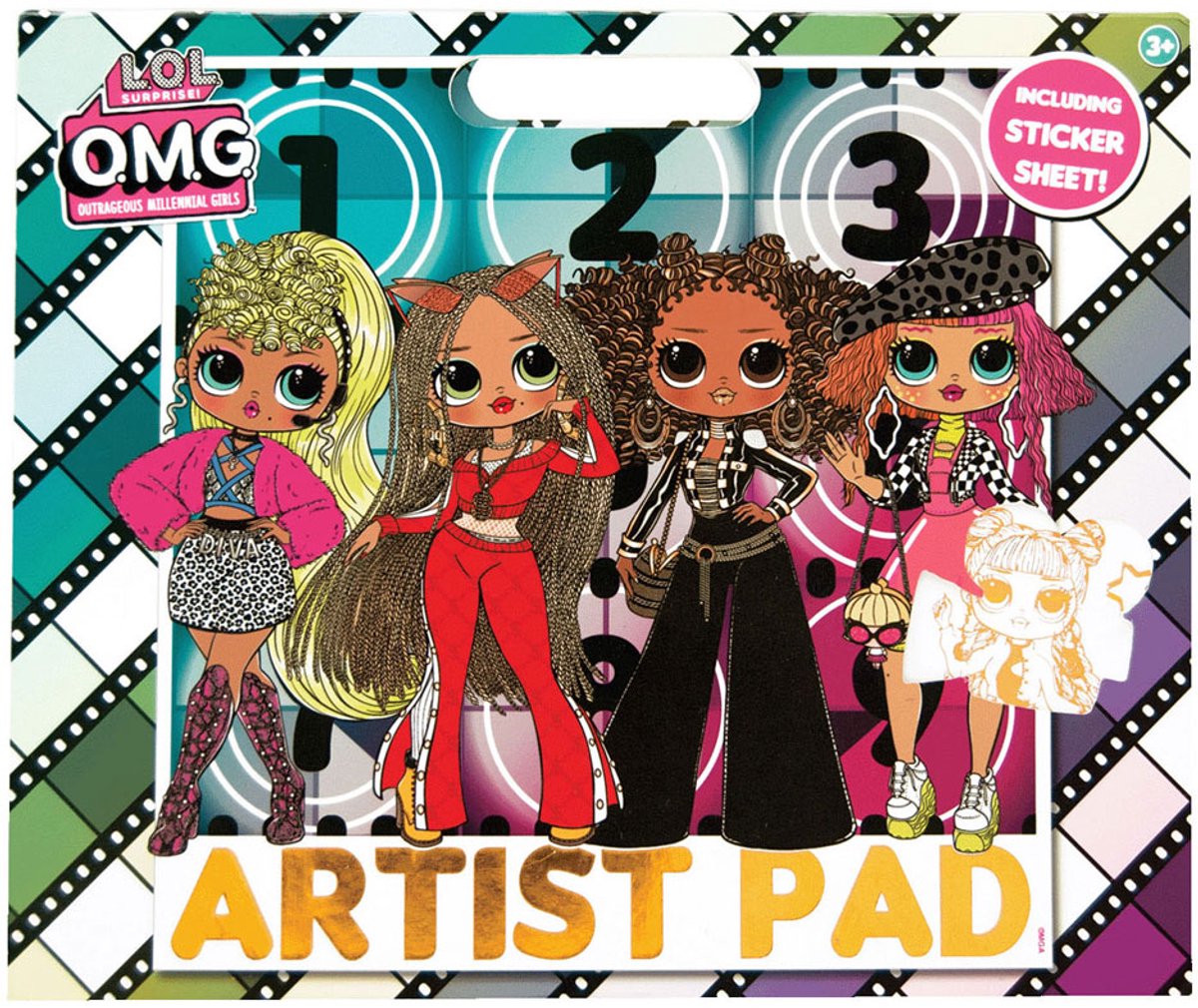 L.O.L. Surprise! - Surprise! Lol suprise! artist pad kleurboek inclusief een blad vol stickers - 3+
