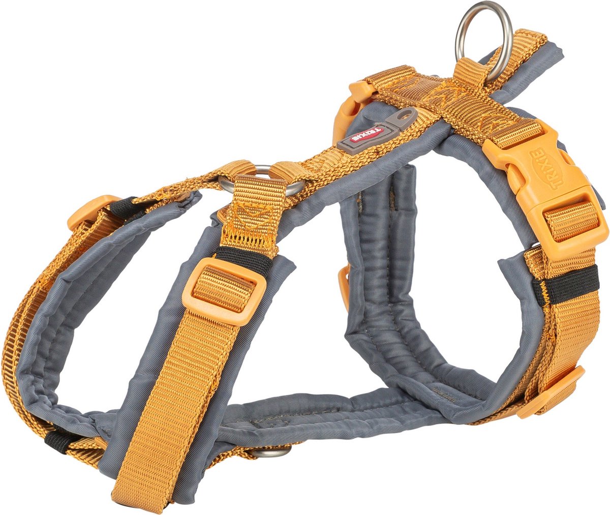 Trixie - hondentuig premium trekking curry geel / grafiet grijs
