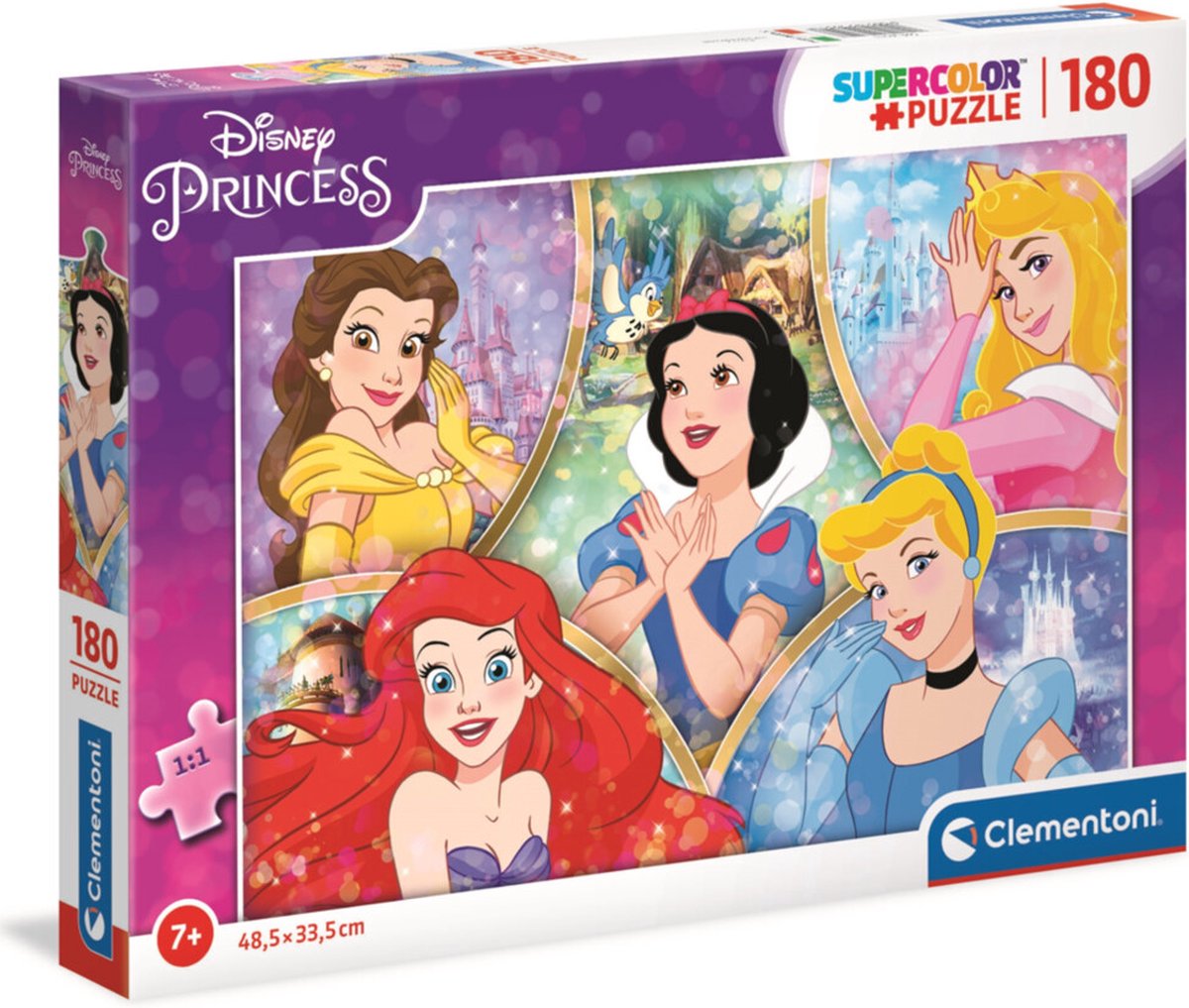 Clementoni - puzzel - 180 stukjes - princess - metallic finish - ecologisch verantwoord