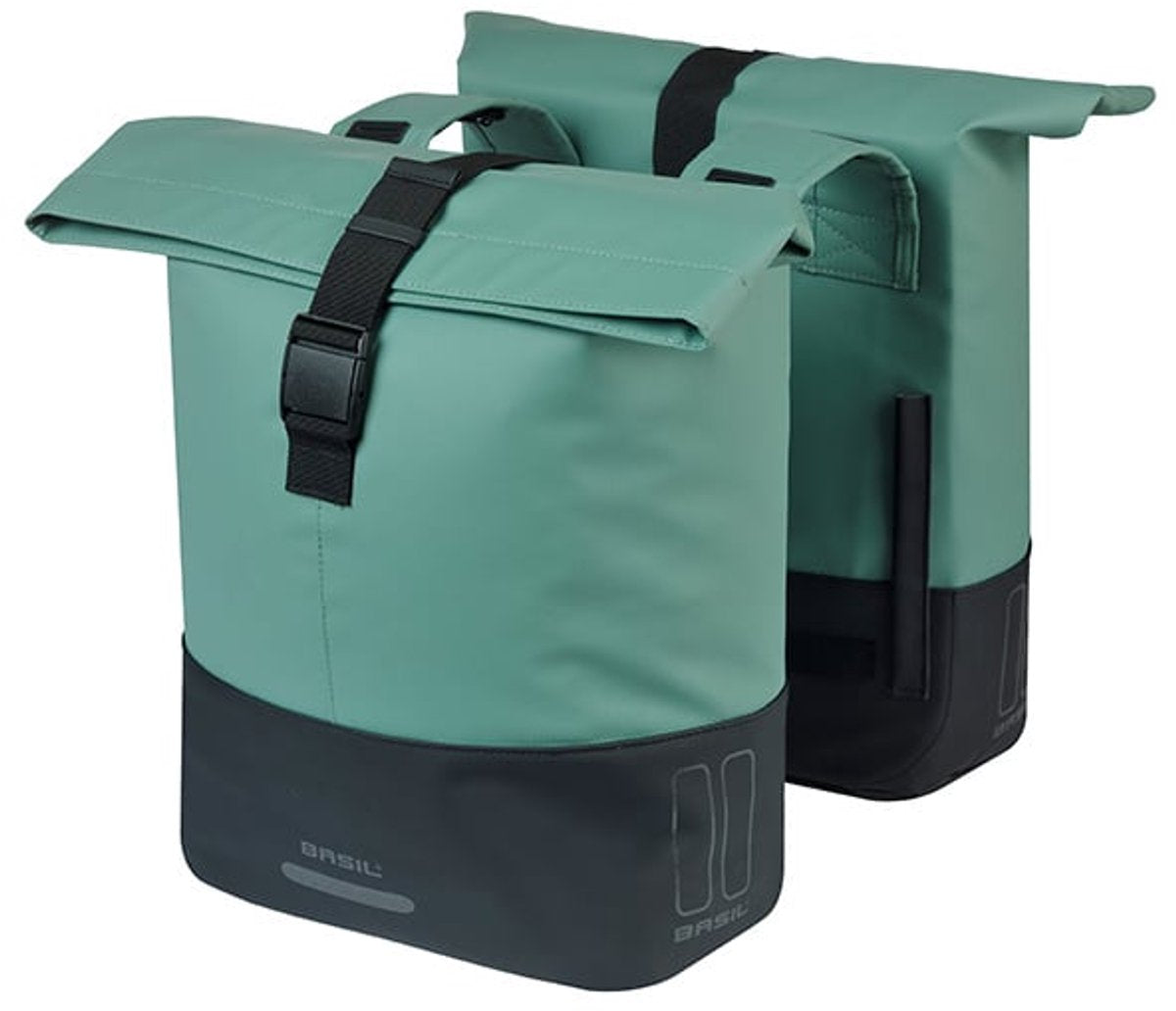 Basil b.v. basil dubbele tas cove 28-32l zilvergroen zwart