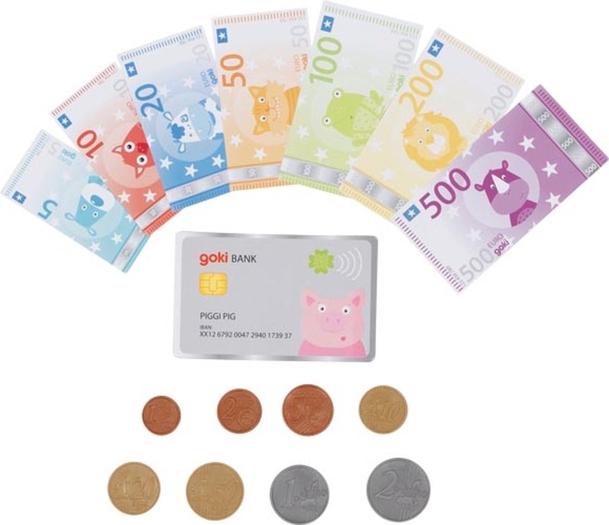Goki - speelgeld dieren met creditcard en muntgeld 117dlg.