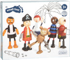 Small foot - houten poppetjes piraat buigbaar, 6st.