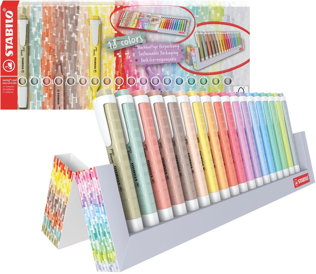 Stabilo swing cool naturecolors bureau set markeerstiften - 18dlg.