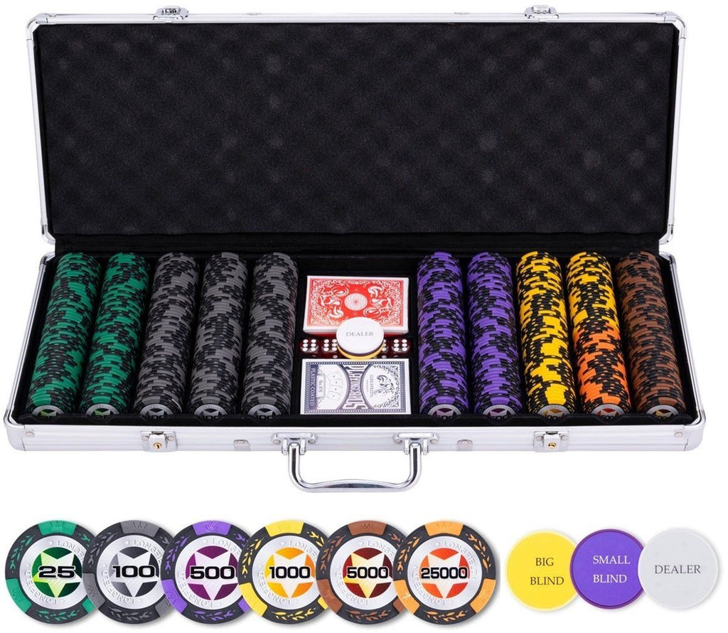 Longfield - Longfield Pokerset in zilveren koffer - high stake 500 chips 14gr.