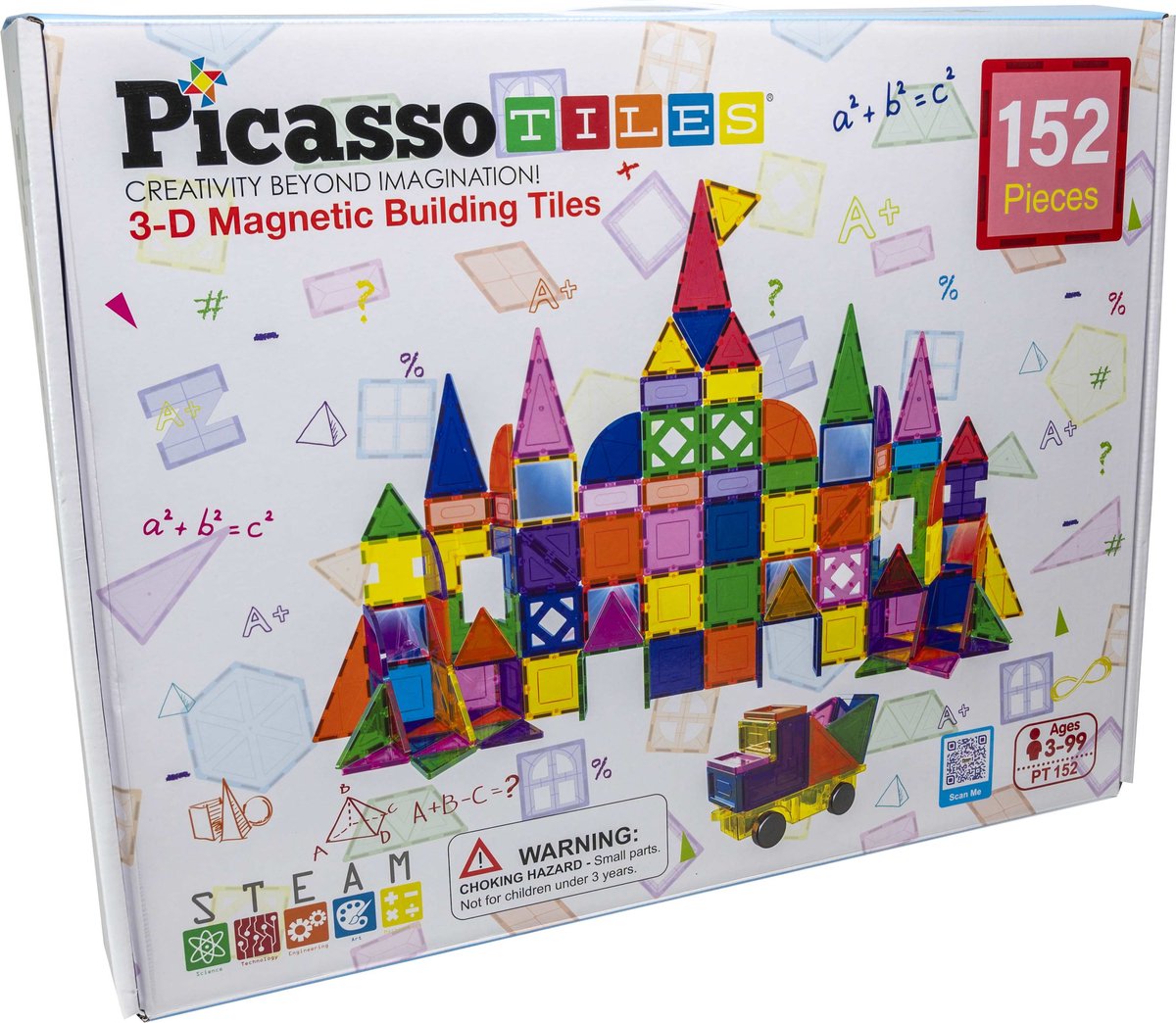 Picasso Tiles - Picasso Tiles Tactic - constructiespeelgoed - magnetic tiles - magnetische tegels - blocks and mirrors set - stem speelgoed - creatief bouwspeelgoed - 152 delig - vanaf 3 jaar