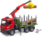 Bruder - Bruder mercedez-benz arocs houtvrachtwagen met kraanarm en 3 boomstammen