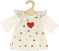 Heless poppen ribfluwelen jurk hartjesconfetti, 35-45 cm