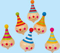 Small Foot - houten tol clown - 6 stuks