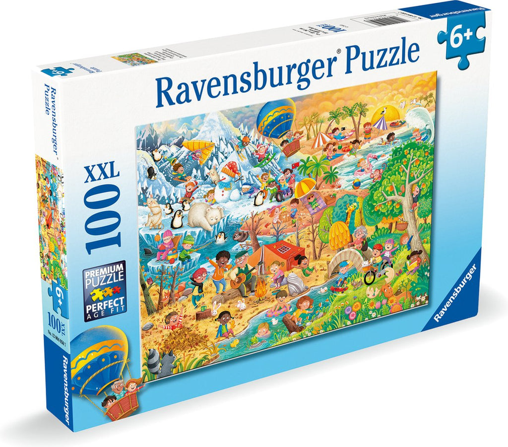 Ravensburger - puzzel - vier seizoenen van plezier (4 seasons of fun) - 100 xxl stukjes
