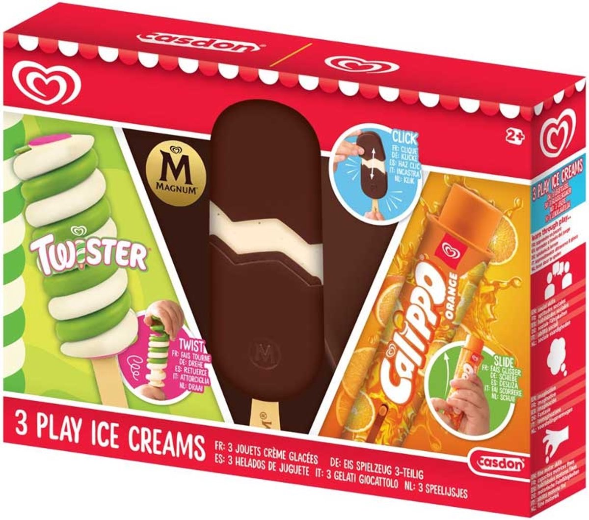 Casdon ola set speelgoedijsjes – set van 3 speelgoedijsjes | met calippo, twister, magnum