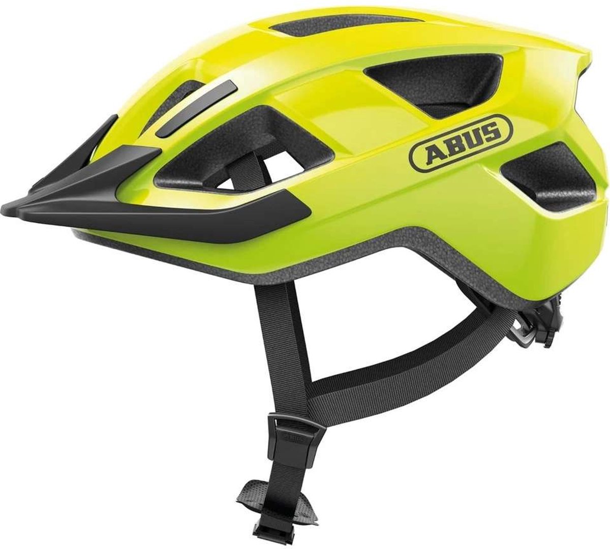 ABUS - ABUS Fietshelm aduro 3.0 led signal yellow m - 52-58 cm - geel - geschikt voor gebruik op elektrische fietsen - stadsfietsen - 315 g