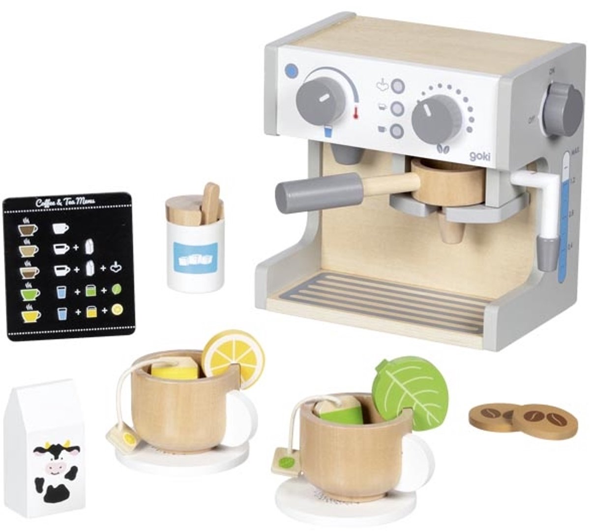 Goki houten koffie- en thee machine - 16dlg.