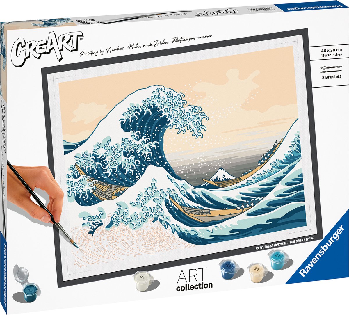 Ravensburger - creart schilderen op nummer - hoksusai: the great wave