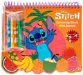 Merkloos sans marque stencil tekenblok disney stitch kleurboek met stickers en stiften.