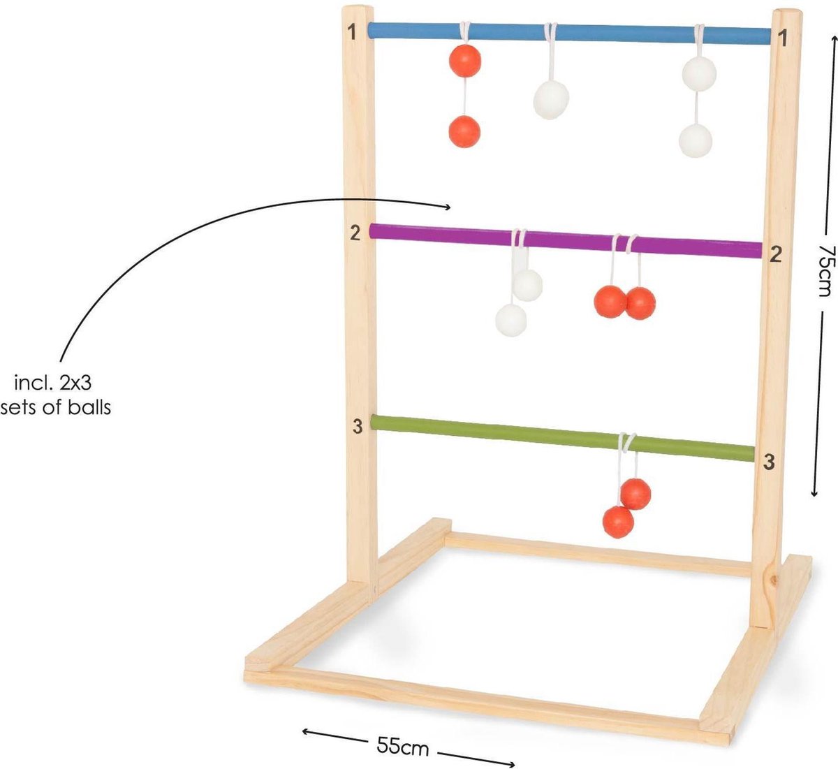 BS Toys - slingerspel - werpspel voor kinderen en volwassenen - hout - slingerspel - laddergolf - buitenspeelgoed - buitenspel - werpspel - buitenspeelgoed - buitenspel - buiten spellen - tuin speelgoed
