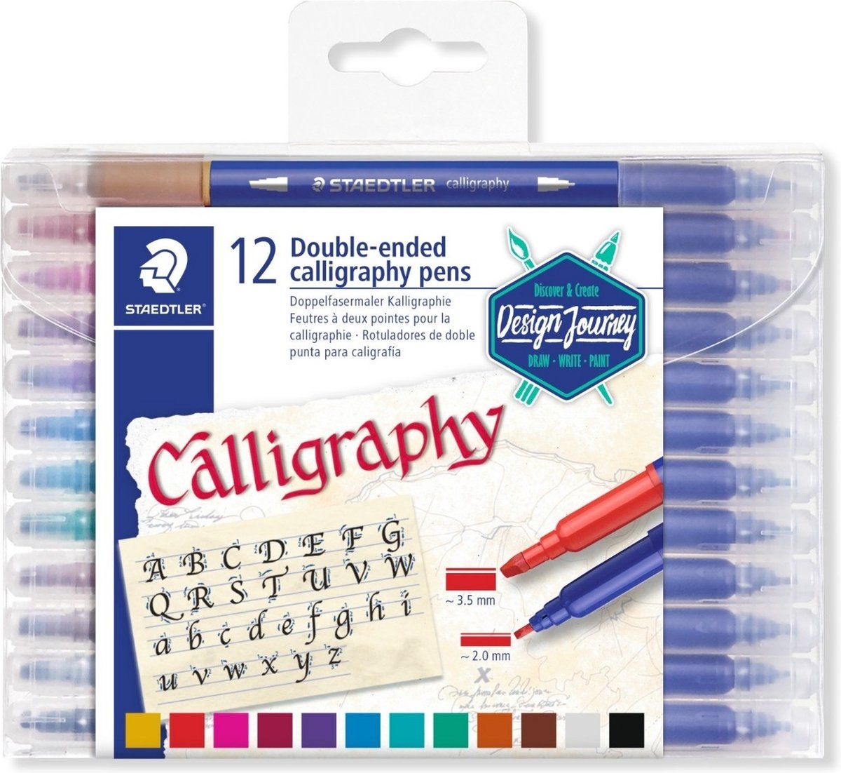 STAEDTLER - STAEDTLER design journey - calligraphy pen duo punt - set 12 st