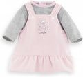 Corolle - poppenjurk met shirt - babypop kleding 36cm roze grijs.