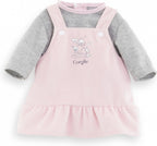 Corolle - poppenjurk met shirt - babypop kleding 36cm roze grijs.